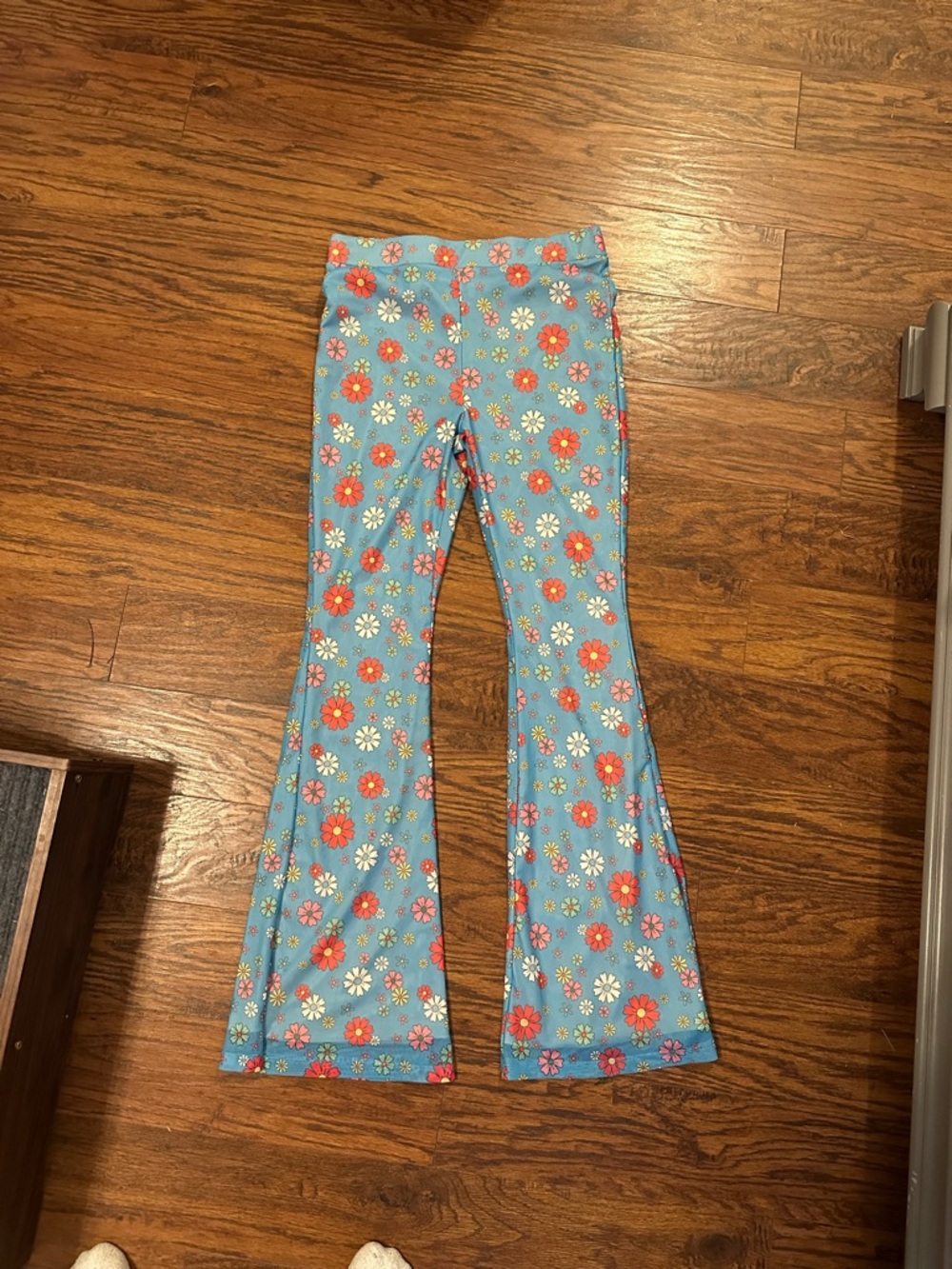 Blue Floral Flared Pants
